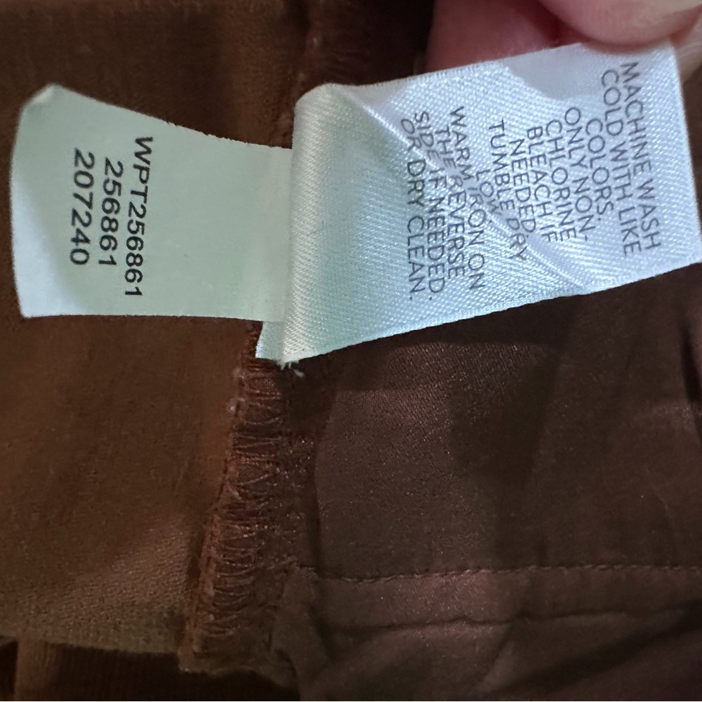J. Jill Women's M Chocolate Brown Fine Wale Corduroy Pull-On Straight Pants New - Picture 8 of 8